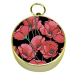 Red flowers Gold Compasses Front