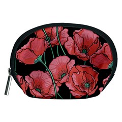 Red Flowers Accessory Pouch (medium) by goljakoff