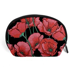 Red Flowers Accessory Pouch (large) by goljakoff