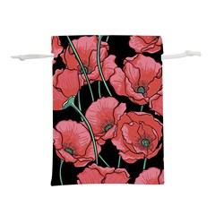 Red Flowers Lightweight Drawstring Pouch (l) by goljakoff