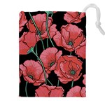 Red flowers Drawstring Pouch (4XL) Front