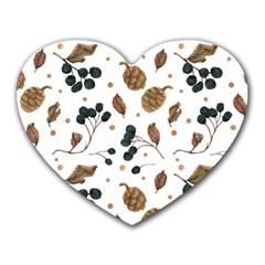 Pine Cones Love Heart Mousepads by designsbymallika