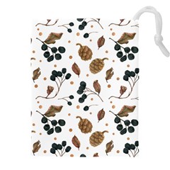 Pine Cones Love Drawstring Pouch (4xl) by designsbymallika