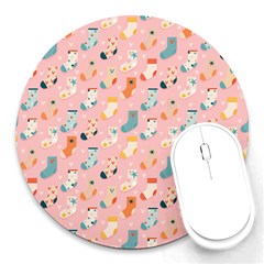 Socks Love Round Mousepads by designsbymallika