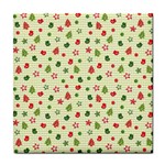 Cute Christmas Pattern Tile Coaster Front