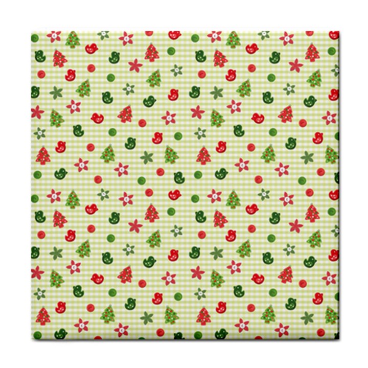 Cute Christmas Pattern Tile Coaster