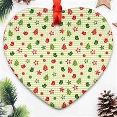 Cute Christmas Pattern Ornament (heart) by designsbymallika