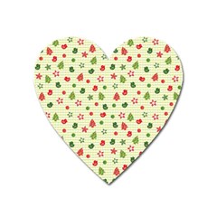 Cute Christmas Pattern Heart Magnet by designsbymallika