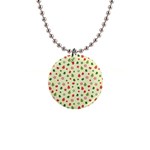 Cute Christmas Pattern 1  Button Necklace Front