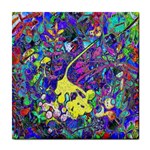 vibrant abstract floral/rainbow color Tile Coaster Front