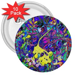 Vibrant Abstract Floral/rainbow Color 3  Buttons (10 Pack)  by dressshop