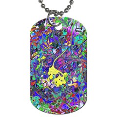 Vibrant Abstract Floral/rainbow Color Dog Tag (one Side) by dressshop