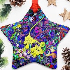 Vibrant Abstract Floral/rainbow Color Star Ornament (two Sides) by dressshop