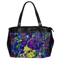 Vibrant Abstract Floral/rainbow Color Oversize Office Handbag by dressshop