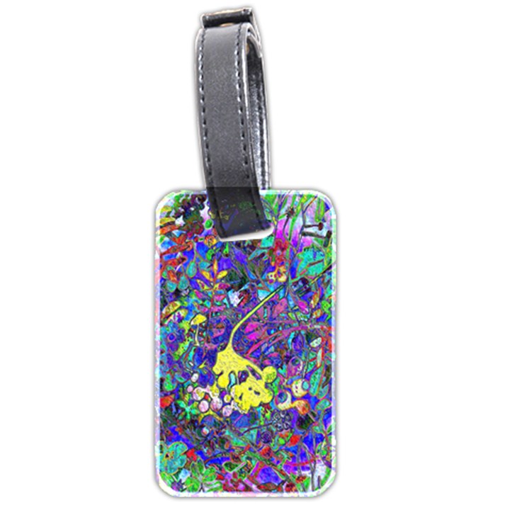 vibrant abstract floral/rainbow color Luggage Tag (two sides)