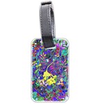 vibrant abstract floral/rainbow color Luggage Tag (two sides) Back