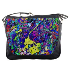 Vibrant Abstract Floral/rainbow Color Messenger Bag by dressshop