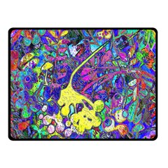 Vibrant Abstract Floral/rainbow Color Double Sided Fleece Blanket (small)  by dressshop