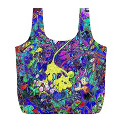 Vibrant Abstract Floral/rainbow Color Full Print Recycle Bag (l) by dressshop