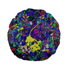 Vibrant Abstract Floral/rainbow Color Standard 15  Premium Flano Round Cushions by dressshop