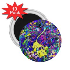 Vibrant Abstract Floral/rainbow Color 2 25  Magnets (10 Pack)  by dressshop