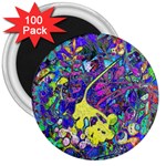 vibrant abstract floral/rainbow color 3  Magnets (100 pack) Front