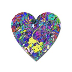 Vibrant Abstract Floral/rainbow Color Heart Magnet by dressshop