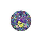 vibrant abstract floral/rainbow color Golf Ball Marker Front