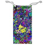 vibrant abstract floral/rainbow color Jewelry Bag Front