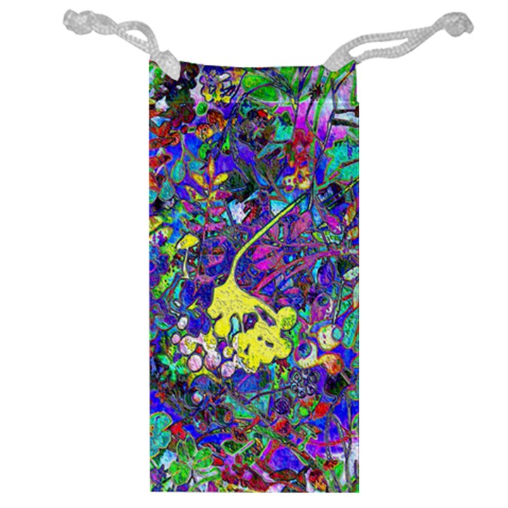 vibrant abstract floral/rainbow color Jewelry Bag