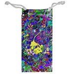 vibrant abstract floral/rainbow color Jewelry Bag Back