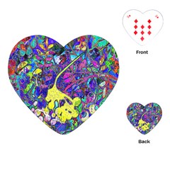 Vibrant Abstract Floral/rainbow Color Playing Cards Single Design (heart) by dressshop