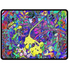 Vibrant Abstract Floral/rainbow Color Fleece Blanket (large)  by dressshop