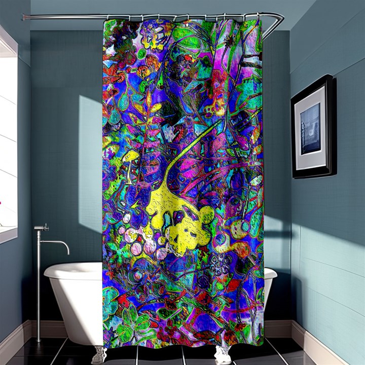 vibrant abstract floral/rainbow color Shower Curtain 36  x 72  (Stall) 