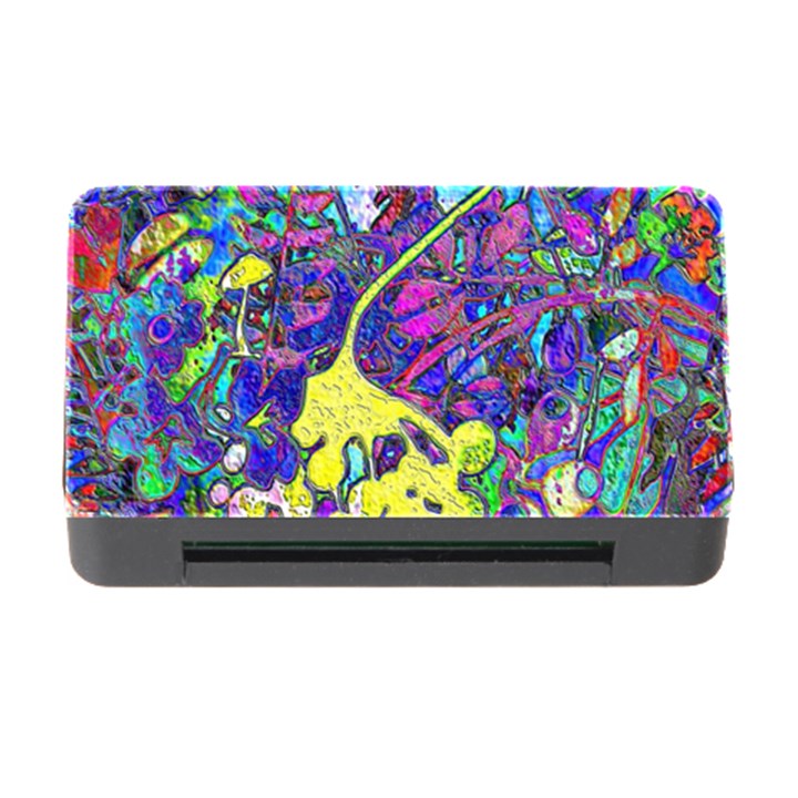 vibrant abstract floral/rainbow color Memory Card Reader with CF