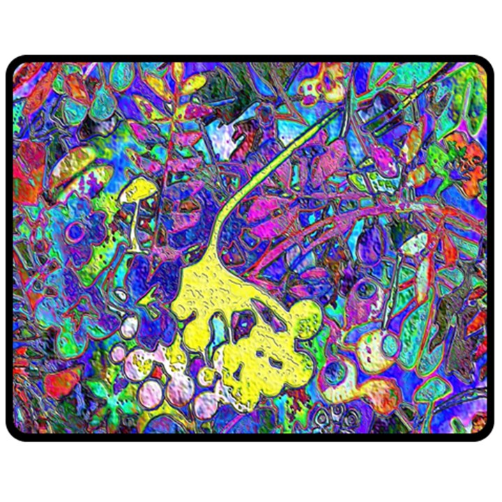 vibrant abstract floral/rainbow color Double Sided Fleece Blanket (Medium) 