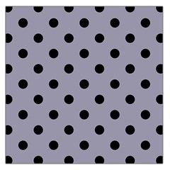 Large Black Polka Dots On Coin Grey - Large Satin Scarf (square) by FashionLane