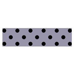 Large Black Polka Dots On Coin Grey - Satin Scarf (oblong) by FashionLane