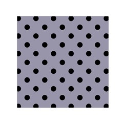 Large Black Polka Dots On Coin Grey - Small Satin Scarf (square) by FashionLane