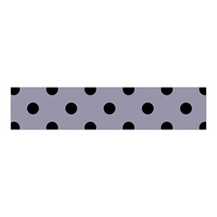 Large Black Polka Dots On Coin Grey - Velvet Scrunchie by FashionLane