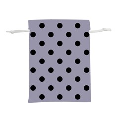 Large Black Polka Dots On Coin Grey - Lightweight Drawstring Pouch (m) by FashionLane