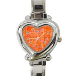 Mosaic Tapestry Heart Italian Charm Watch Front