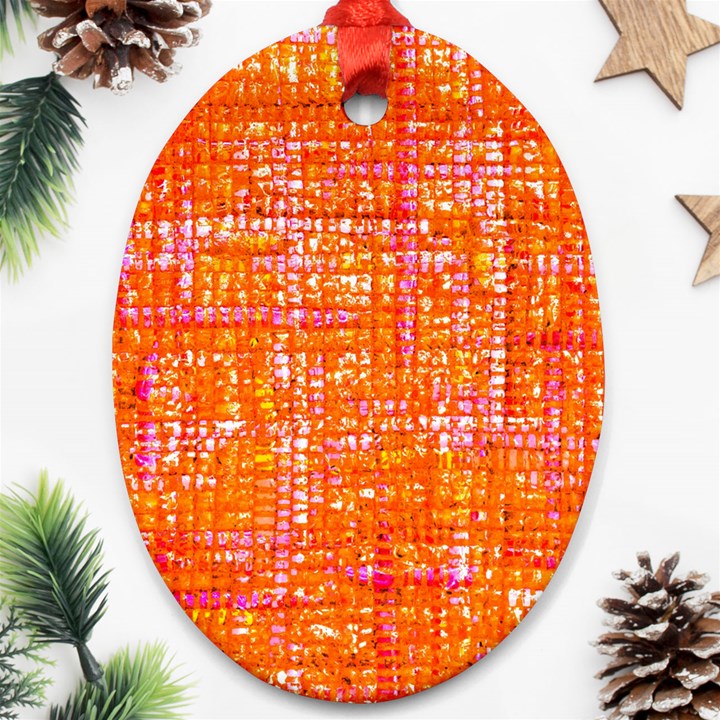 Mosaic Tapestry Oval Ornament (Two Sides)