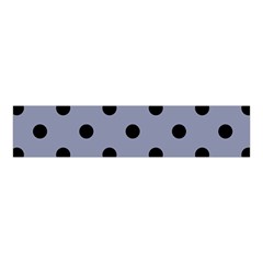 Large Black Polka Dots On Cool Grey - Velvet Scrunchie by FashionLane