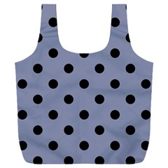 Large Black Polka Dots On Cool Grey - Full Print Recycle Bag (xxxl) by FashionLane