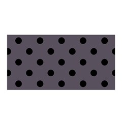 Large Black Polka Dots On Dark Smoke Grey - Satin Wrap by FashionLane