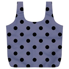 Large Black Polka Dots On Flint Grey - Full Print Recycle Bag (xl) by FashionLane