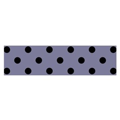 Large Black Polka Dots On Flint Grey - Satin Scarf (oblong) by FashionLane