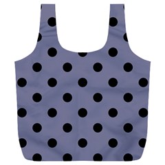 Large Black Polka Dots On Flint Grey - Full Print Recycle Bag (xxxl) by FashionLane