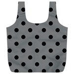 Large Black Polka Dots On Just Grey - Full Print Recycle Bag (XL) Front